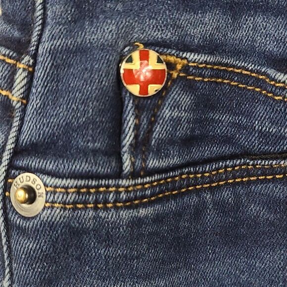 Hudson Mid-rise NICO Super Skinny Jeans 27 Shambles Wash Blue Distressed Denim - Picture 4 of 10